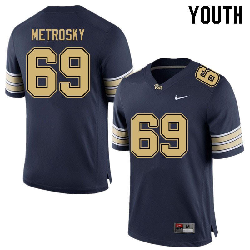 Youth #69 Matt Metrosky Pitt Panthers College Football Jerseys Sale-Navy